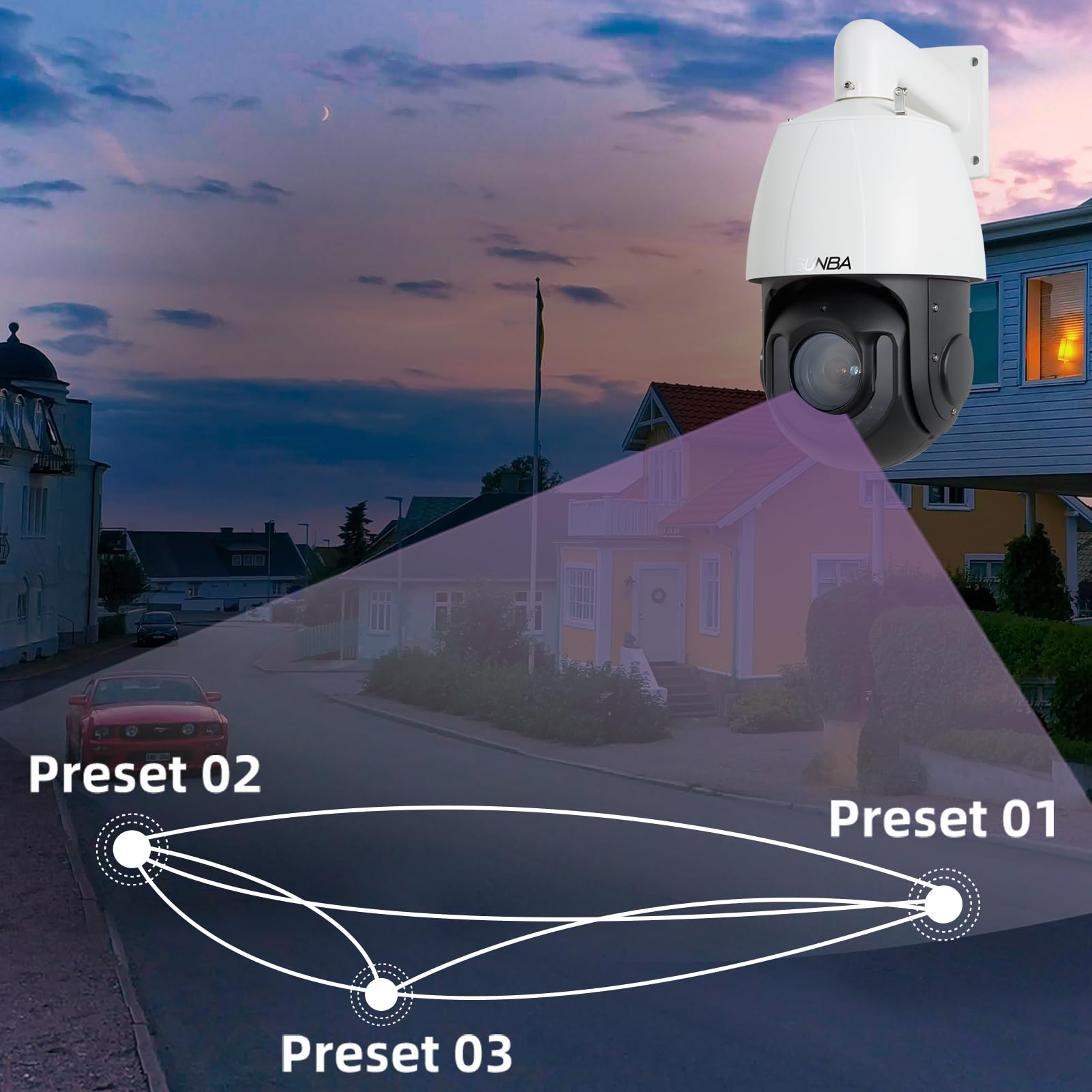 Amazon.com : SUNBA High Speed 5MP Outdoor PTZ POE+ AI IP Camera